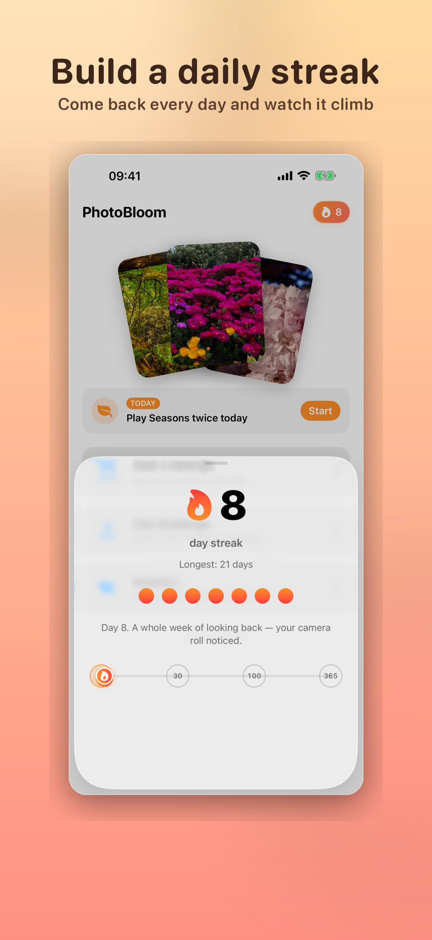 Streak detail screen